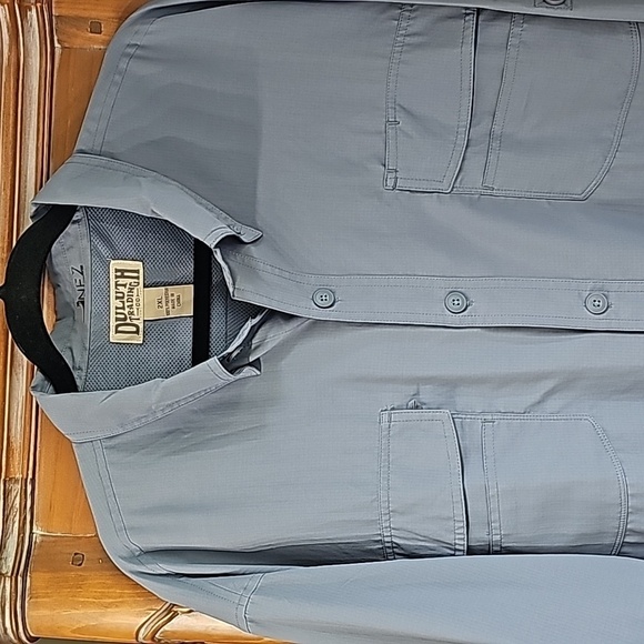 Duluth mens NFZ long sleeve shirt. 2 front pockets. Size 2XL. Blue gray - Picture 2 of 13